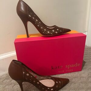 kate spade Brown Heels with Intricate Cutout Design and Stiletto Heel